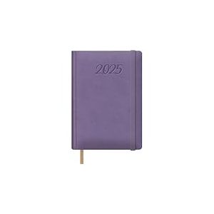 Dohe Samba Agenda 2025 journalier format A5 (15 x 21 cm), 12 mois de janvier à décembre, couverture rigide en similicuir, planificateur en espagnol, fournitures de bureau - Violet
