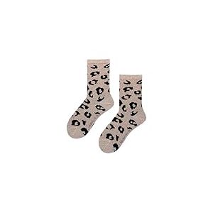 Hudson Fancy Leo Animal Print Chaussettes Montantes, Beige, 35-38 Femmes