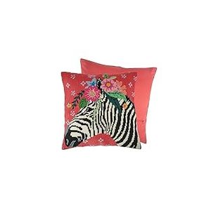 Trimits Half Stitch Tapisserie Kit de coussin au point de croix, dos de coussin inclus, toile pr&eacute;-imprim&eacute;e, fil et aiguille inclus 40 x 40 cm (15,75 x 15,75 in) - Z&egrave;bre