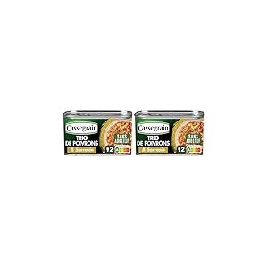 CASSEGRAIN - Trio de Poivrons Cuisin&eacute;s & Sarrasin - Huile d'Olive Vierge Extra 1,5% - Sans Additif - Nutri-Score A - Emballage 100% Recyclable - Bo&icirc;te de Conserve de 375 g (Lot de 2)
