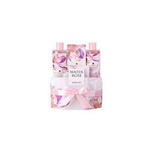 "accentra, coffret cadeau Water Rose pour femmes, mamans et dames coffret cocooning pour le bain des soins du corps au parfum apaisant Water Rose "