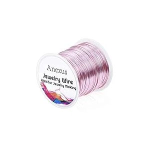 Anezus Fil de cuivre pour la fabrication de bijoux - R&eacute;sistant au ternissement - Pour la fabrication de bijoux et les travaux manuels - Or rose rose - Calibre 18