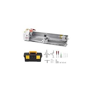 VEVOR Tour à Métaux d'Établi Filetage Électrique 220 x 1000 mm Alimentation Automatique 2500 tr/min 1250 W Moteur Sans Balais, avec Accessoires, Tour à Métaux, pour Traitement de Pièces de Précision