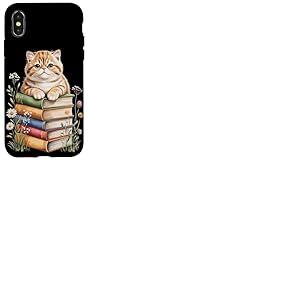 Exotic Shorthair Bookworm Flowers Book Reading Books Coque pour iPhone X/XS