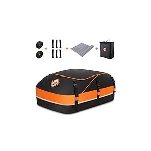 Sailnovo Coffre de Toit Voiture Souple Pliable &Eacute;tanche 580L, Sac de Toit Voiture pour Voyage avec Sangles Renforc&eacute;es/Crochets de Porte (20 CU.ft., sans/avec Barres de Toit)