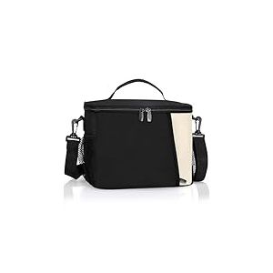 Oamwrae 8.6L Sac Isotherme Repas, Sac Glaciere Repas Antifuite, Sac Lunch Box Avec Bandouli&egrave;re R&eacute;glable, Grande Ouverture Lunch Bag pour Travail, Pique-Nique, &Eacute;cole (Noir)