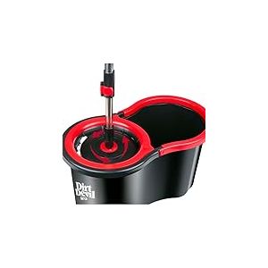 Dirt Devil Set Balai Serpill&egrave;re Rotatif &ndash; T&ecirc;te 360&deg; &ndash; Manche T&eacute;lescopique en Acier INOX &ndash; Seau Essoreur &ndash; Capacit&eacute; 16 litres &ndash; Noir/Rouge