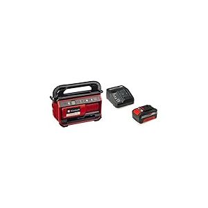 Einhell Compresseur sans fil PRESSITO 18/25 Power X-Change (18V, 11 bar max., kit de 3 adaptateurs, avec flexible haute pression 71 cm et flexible basse pression 1,6 m) avec Chargeur et Batterie 4,0Ah