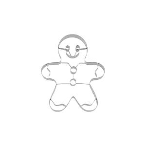 RBV Birkmann Emporte-pièce XXL en forme de bonhomme en pain d'épices pour découper et décorer des biscuits, pâte d'amande, fondant, acier inoxydable, passe au lave-vaisselle, dimensions : 18 cm, gris