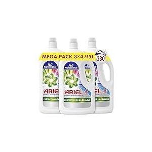 Ariel Professional Lessive Liquide, 330 Lavages (3 x 4.95L), Élimine Les Taches Incrustées, Lavage Professionnel dès le 1er Lavage, Nettoyage Impeccable Et Protection De La Couleur, Fabriqué En France