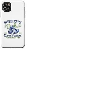 Graphisme rétro de myrtilles juteuses et délicieuses myrtilles sucrées Coque pour iPhone 11 Pro Max