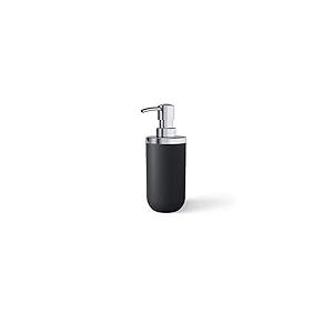 Umbra Soap Pump. Distributeur à Savon Junip. Pompe à Savon Liquide pour Lavabo de Salle de bain, ou Évier de Cuisine, en Résine de Pierre Noire mate