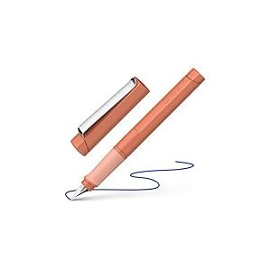 Schneider 160227 Base Stylo plume pour droitier, plume M, avec cartouche d'encre bleu roi, terre cuite