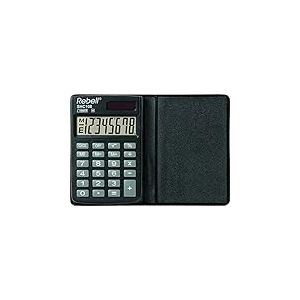 REBELL re de shc108 &Eacute;cran LCD calculatrice &agrave; 8 chiffres, panneau solaire, racines et de Triple fonction m&eacute;moire, &eacute;tui de protection, noir