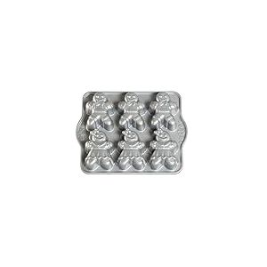 Nordic Ware Moule à Gâteau Pain d'Épices, Moule Gâteau en Fonte d'Aluminium pour la Préparation de desserts Festifs, Ustensiles de Cuisson Antiadhésifs Fabriqués aux États-Unis, Couleur : Argent