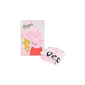 Peppa Pig Couverture Enfant - Plaid Polaire Fille Peppa 115 x 150cm