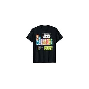 Star Wars T-Shirt Officiel - Unisexe Adulte - Manche Mi-Longue - T-Shirt - Taille S - Couleur Multicolore - Tableau Périodique des Éléments de Star Wars