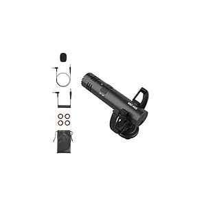 Moman Micro Directionnel 3,5 mm Microphone sur Cam&eacute;ra Shotgun Vid&eacute;o Micro avec Low Cut Filter Appareil Photo R&eacute;flex pour Canon Nikon Sony Panasonic Telephone Smartphones Camescope Mic-M2S