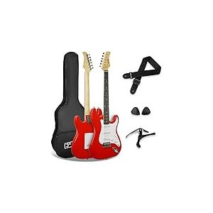 3rd Avenue Xf Pack Guitare &Eacute;lectrique 4/4 Taille Standard pour D&eacute;butants avec Housse, Sangle, M&eacute;diators et Capodastre &ndash; Rouge