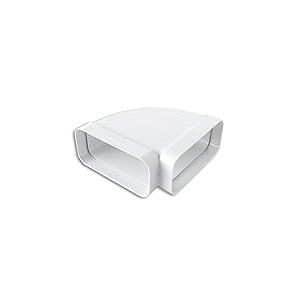 La Ventilazione CCO157B Courbe Horizontale en ABS pour Tube rectangulaire, Blanc, 150x70 mm