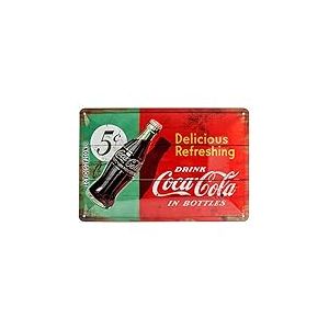 Nostalgic-Art Plaque Vintage Coca-Cola – Delicious – Idée de Cadeau pour Les Fans de Coke, en métal, Design Retro pour la décoration, 20 x 30 cm