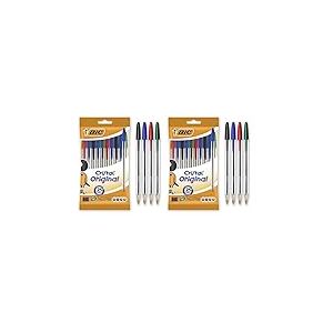 BIC Cristal Original Stylos-Bille - Couleurs Assorties, Un Paquet de 10 (Lot de 2)