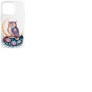 Space Flowers Hibou Hiboux Coque pour iPhone 15 Pro Max