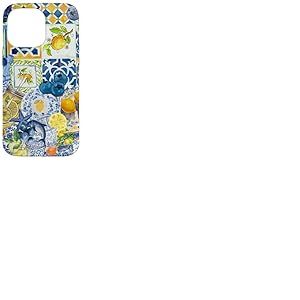 Carrelage méditerranéen et jaune jaune mignon été italien Coque pour iPhone 14 Pro Max