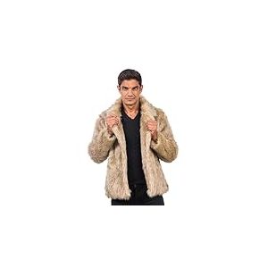 Chaks - Manteau de fourrure pour adultes, veste courte en fausse fourrure, pour carnaval, festival, fête Fashion
