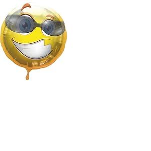 Folat Ballon Gonflable Anniversaire Smiley avec Lunettes Helium
