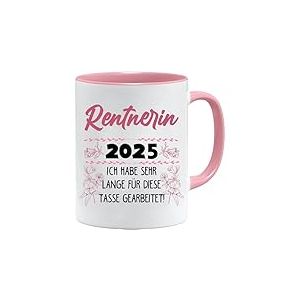 Jungle Mug Tasse &agrave; caf&eacute; humoristique pour retraite avec inscription en allemand &laquo; Ich habe sehr lange f&uuml;r diese Tasse gearbeitet &raquo; Cadeau d'adieu amusant pour la retraite