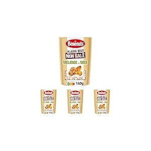 Benenuts Plaisir brut Mélange de noix amandes, noix, cajous, noisettes 140 g (Lot de 4)