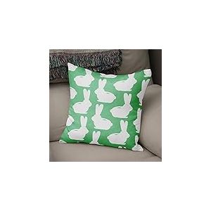 BonaMaison Housse de Coussin Motif, Vert pétrole et Blanc Taie d'oreiller pour Lit Voiture Canapé Maison Salon Chambre, Décoration D'intérieur, 43x43cm - Conçu et Fabriqué en Turquie
