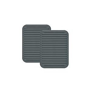 Lucky Plus Coque en silicone Dessous de Plat pour po&ecirc;le chaude et pot Tapis de comptoir en caoutchouc r&eacute;sistant &agrave; la chaleur Table Tapis d'&eacute;vier ou Lot de 2 sets de table, couleur : gris, noir, rouge, vert, bleu, forme : rectangulaire, carr&eacute;, rond, 9x12 I