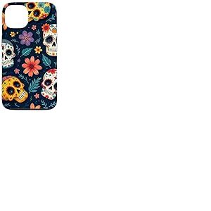Coque pour iPhone 13 Tête de mort mexicaine sugar skull doodle Dia de los muertos