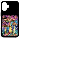 Trippy Trip Frise de fleurs en forme de champignon psychadélique Coque pour iPhone 16