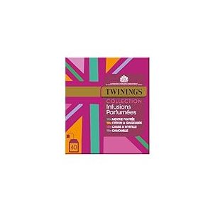 Twinings - Coffret Collection Sp&eacute;ciale Infusions - 40 Sachets D&eacute;gustation des Infusions : Peppermint, Lemon & Ginger, Blackcurrant & Blueberry et Camomile - &agrave; D&eacute;guster Chaud ou Froid