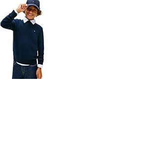 Tommy Hilfiger Lambswool CN Sweater Kb0kb10348 Autres Pulls, Blue (Dark Night Navy), 14 Ans Gar&ccedil;on