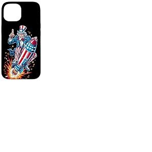 Fus&eacute;es patriotiques pour Les Amateurs d'espace et de Feux d'artifice en Couleur am&eacute;ricaine Coque pour iPhone 15