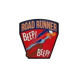 Looney Tunes Road Runner Beep Beep Embossed Metal Sign - Vintage Red Road Runner Sign for Garage or Man Cave