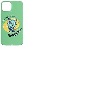 Handball Ballon de handball Chat-chattes Joueuse de handball Coque pour iPhone 15 Plus