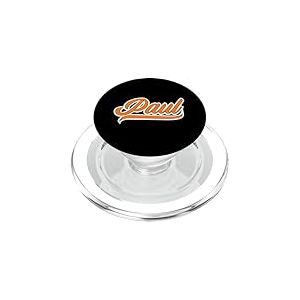 Athletic First Name Paul Team Paul Cool Orange Font PopSockets PopGrip pour MagSafe