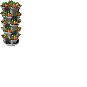Jardin de Fraises empilable &agrave; 5 Niveaux &ndash; Jardini&egrave;re empilable int&eacute;rieur/ext&eacute;rieur de 24 litres avec Soucoupe Goutte &agrave; Goutte &ndash; Cultivez des Herbes, des Fraises et des Fleurs dans la Cuisine ou Le