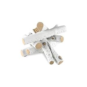 VEVOR B&ucirc;ches de Chemin&eacute;e en C&eacute;ramique 6PCS Bois C&eacute;ramique D&eacute;coratif pour Chemin&eacute;es &agrave; Gaz R&eacute;sistantes &agrave; la Chaleur Fausses Branches Bouleau Blanc Empilables pour Chemin&eacute;e Brasero Int&eacute;rieur ou Ext&eacute;rieur