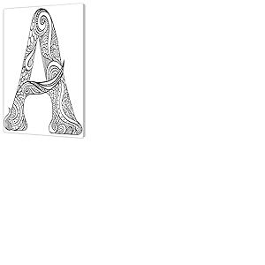 pintcolor 9055 ch&acirc;ssis avec toile imprim&eacute;e &agrave; colorier, Wood, blanc/noir, 25 x 30 x 3.5 cm