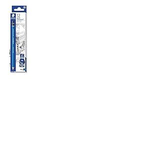 Staedtler Mars Lumograph, Crayons &agrave; papier 8B pour dessin technique et artistique, Bo&icirc;te en carton avec 12 crayons 8B assortis, 100-8B VE