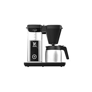 ZACHVO Cafetière Filtre avec Carafe Isotherme 1,25L, Infusion Rapide 4,5 min, Température PID 92°C, Stop-Goutte 30s, Filtre Réutilisable, Nettoyage Automatique, Sans BPA, Design Inox