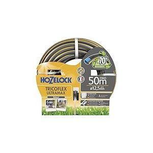 HOZELOCK - Ultramax 7950P00000 Tuyau de 12,5 mm x 50 m, jusqu'à 70% de PVC recyclé, Robuste, résistant aux intempéries, Anti-Torsion, Anti-Torsion et Anti-écrasement, Gris