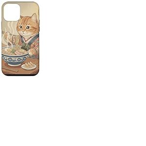 Chat Vintage en Kimono Mangeant des Ramen Japonais Japonais Japonais Coque pour iPhone 12 Mini
