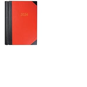 Collins Debden Standard Desk Agenda 2024 format A4 deux pages par jour – Planificateur d'entreprise et organisateur – Janvier à décembre 2024 – Journalier – Rouge – 42,15-24